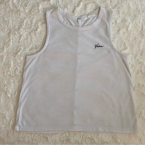 Vans Tops - Vans Women's White Logo Medium Snap Back Ribbed Casual Tank Top